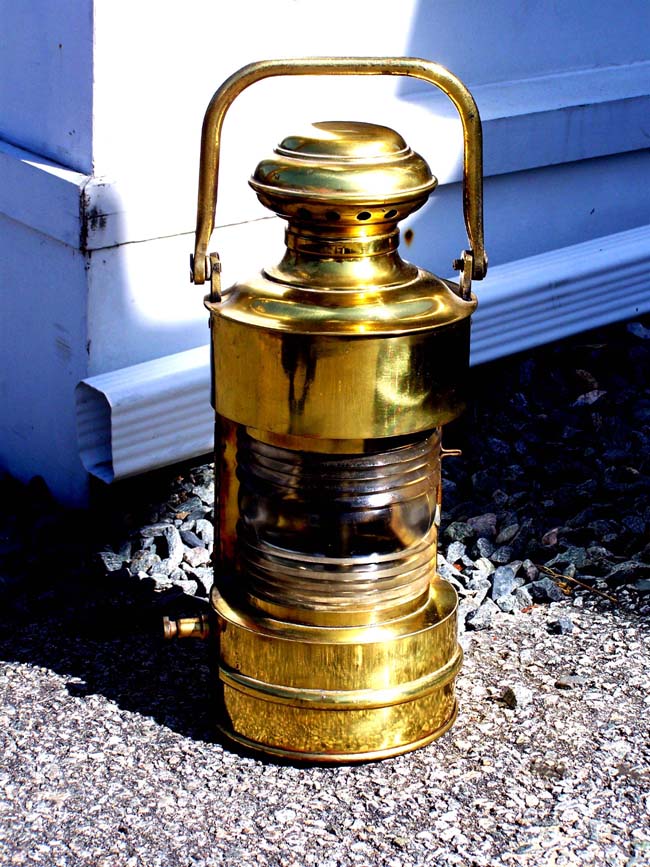 A Fine All Brass Ship's Bulkhead Lamp signed 'Robert Findlay Marine Lamps, Brooklyn, N.Y., ' circa 1915